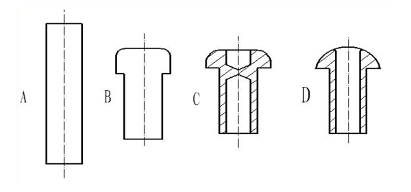 空心钉冷镦工艺工序变形图